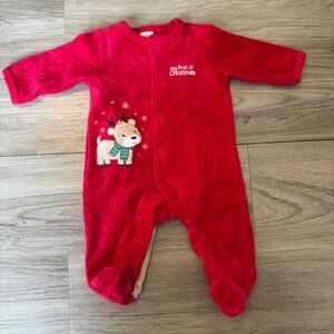 Little Me My first Christmas Red One Piece Size 3 months